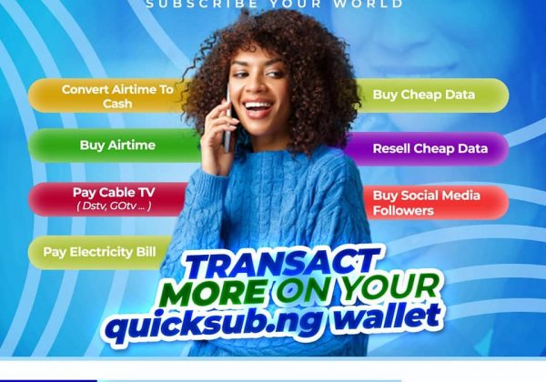 QuickSub.ng - Buy and Resell Cheap Data, Recharge Airtime & Pay Bills.